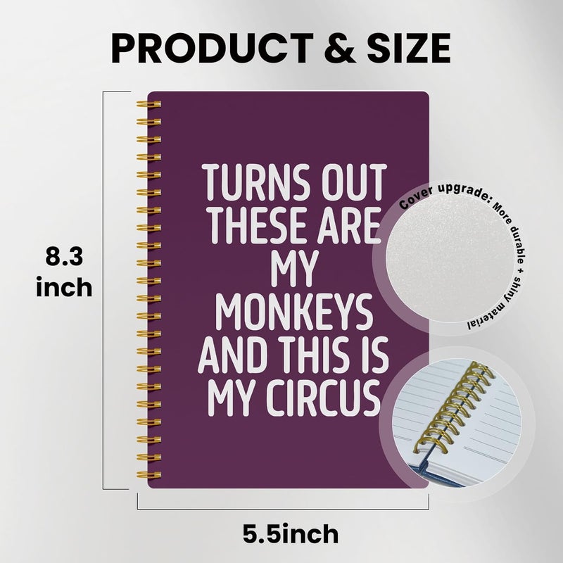 EKGJW Funny Notebooks for Work,Violet Aesthetic Journal, Funny Boss Day Gifts, Boss Gifts for Men Women, Funny Gifts for Boss, Boss Office Decor, Spiral Notebook 5.5x8.3 Inch - Image 2